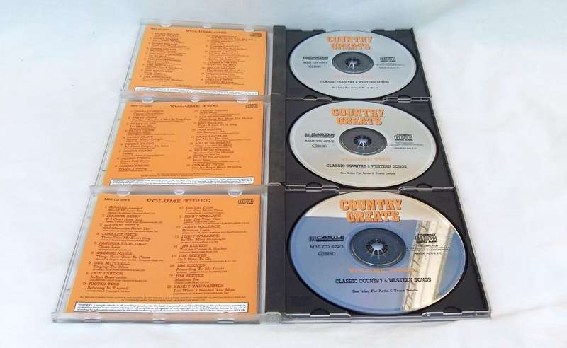 3 CD LOT !! COUNTRY GREATS - VOLUME ONE , TWO AND THREE ( 54 SONGS ) !! FREE COMBINING !!