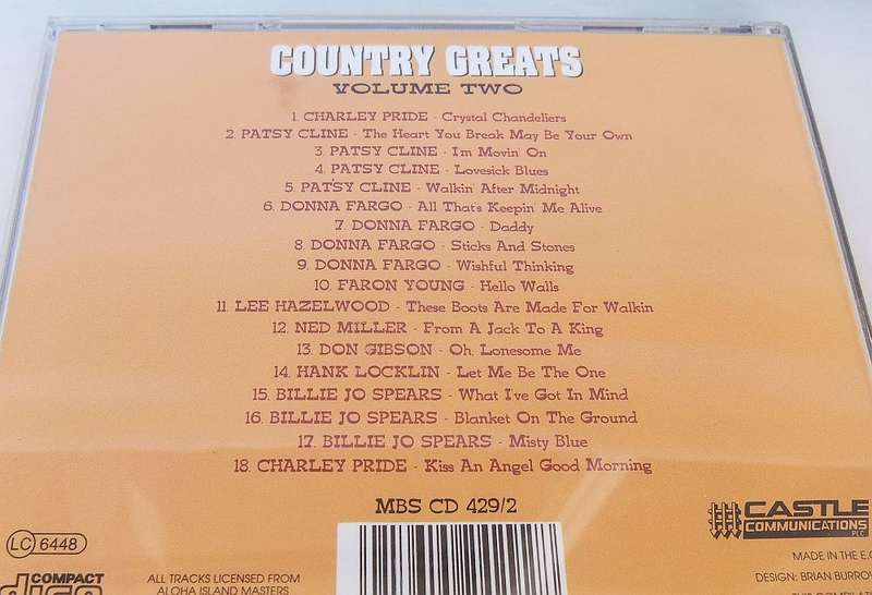 3 CD LOT !! COUNTRY GREATS - VOLUME ONE , TWO AND THREE ( 54 SONGS ) !! FREE COMBINING !!