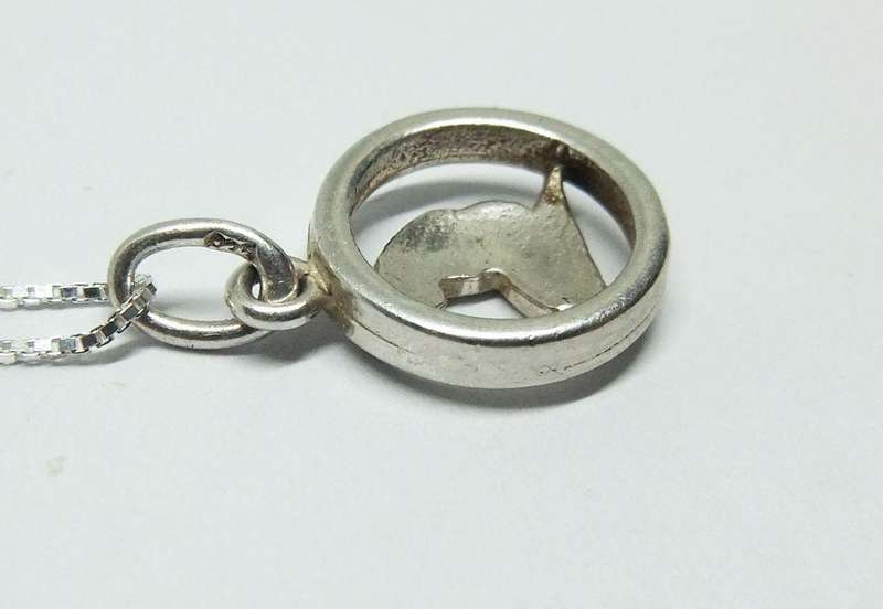 WOW !! A CHARMING VINTAGE GERMAN SILVER VIRGO PENDANT WITH A 42 CM STERLING SILVER NECKLACE !!