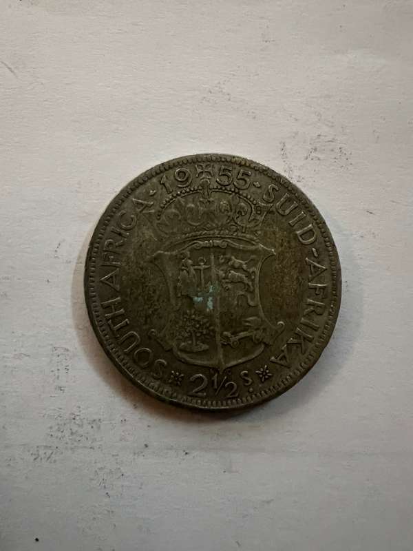 1955 2½ Shillings - Elizabeth II 1st portrait