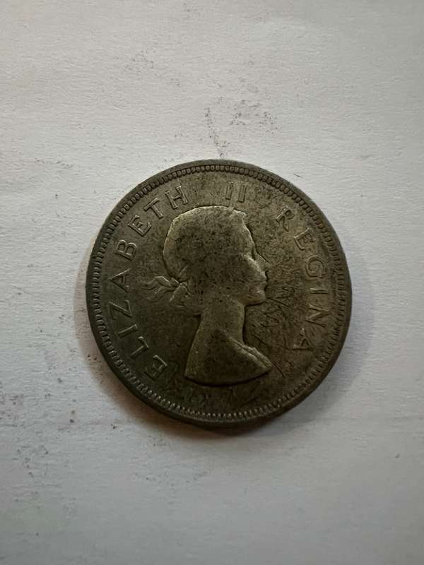 1955 2½ Shillings - Elizabeth II 1st portrait