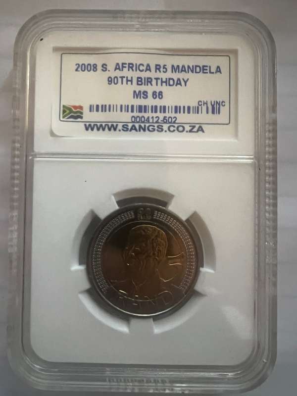 Mandela 90th Birthday R5 - SANGS graded *** MS66