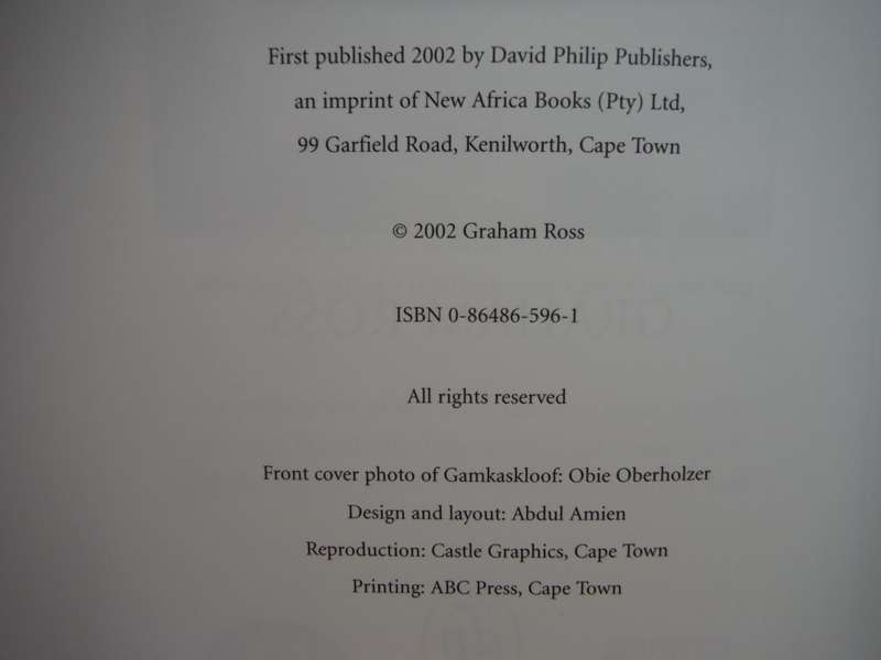The Romance of Cape Mountain Passes - Hardcover - Graham Ross - 2002 First Edition