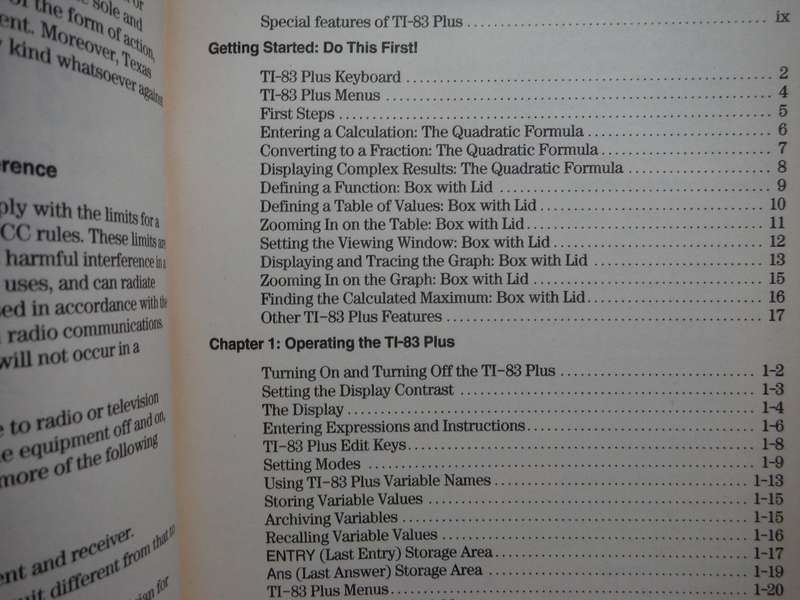 Texas Instruments : TI-83 Plus Graphing Calculator Guidebook - Paperback
