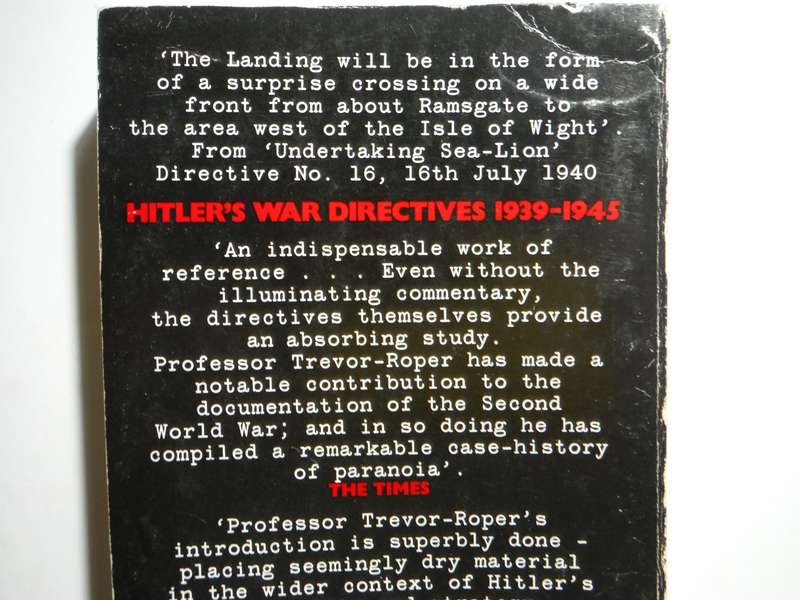 Hitler's War Directives 1939-1945 - Paperback - Edited by H.R. Trevor-Roper - 1966