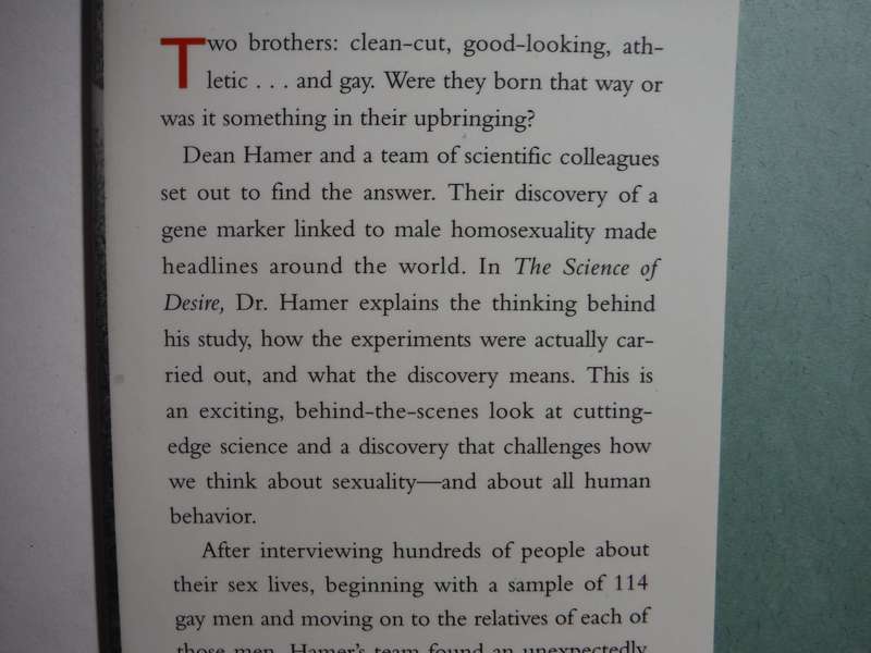 The Science of Desire : The Search for the Gay Gene and the Biology of Behavior - Hardcover