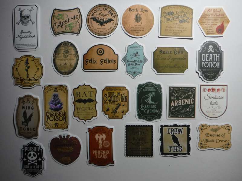 Witchy Potion Label Stickers - 50 Pcs - Lot 1