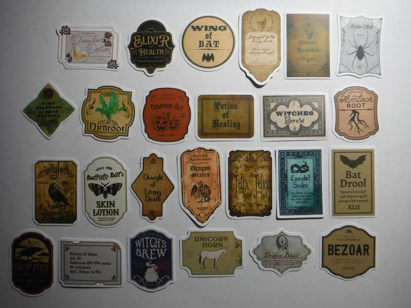 Witchy Potion Label Stickers - 50 Pcs - Lot 1
