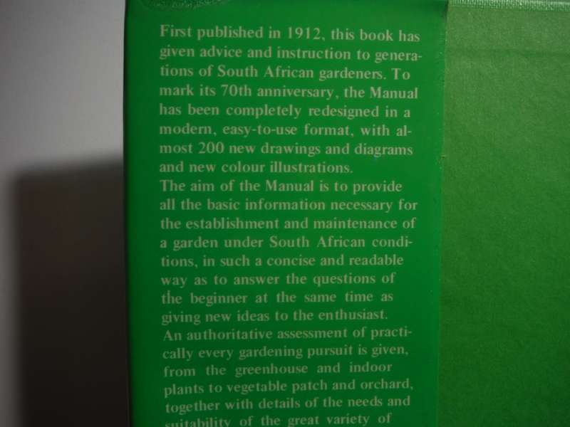The South African Garden Manual - Hardcover - 20th Edition - 1982