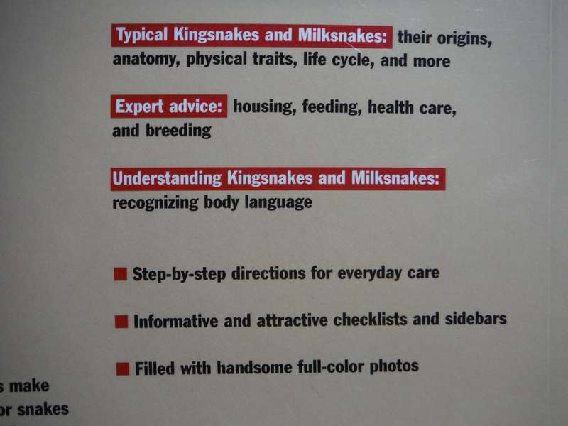 Kingsnakes and Milksnakes : A Complete Pet Owner's Manual - Softcover - R.D. Bartlett