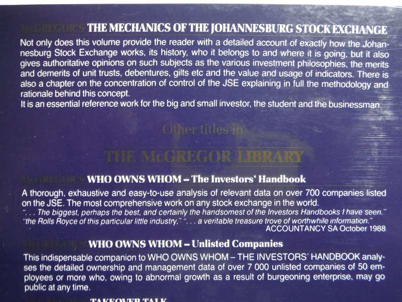 The Mechanics of the Johannesburg Stock Exchange - Robin McGreggor - 1989