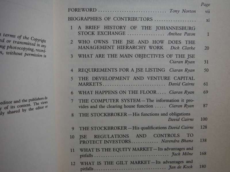 The Mechanics of the Johannesburg Stock Exchange - Robin McGreggor - 1989
