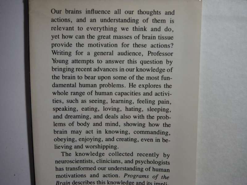 Programs of the Brain - Hardcover - J.Z. Young