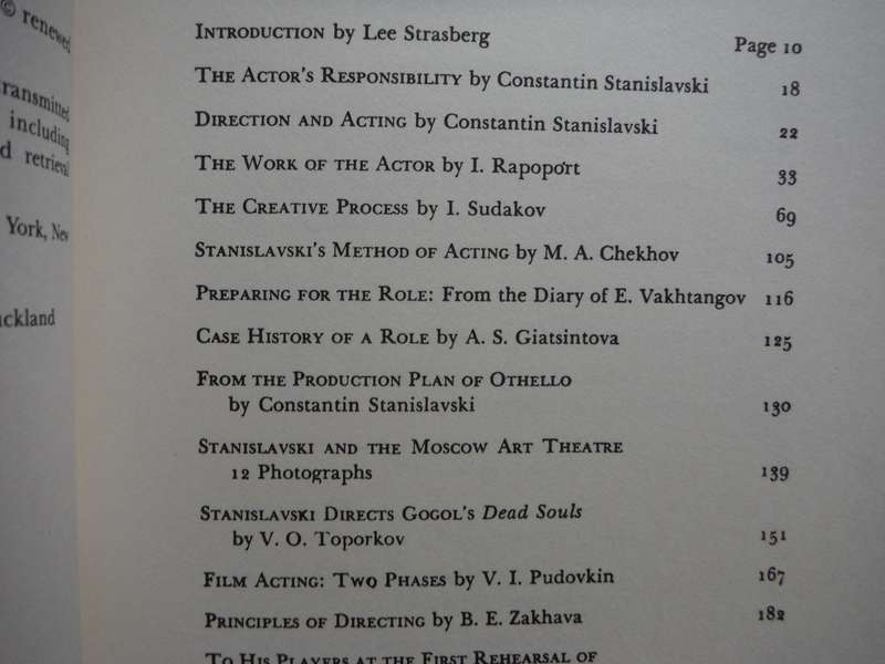 Acting : A Handbook of the Stanislavski Method - Paperback - Toby Cole
