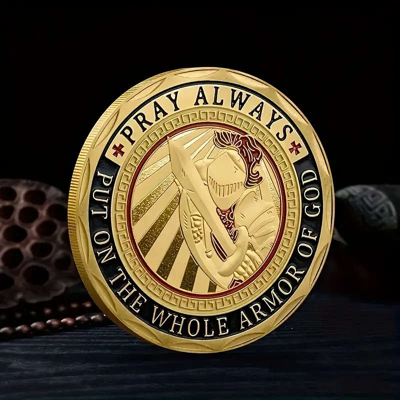 Armor of God Coin in a Plastic Coin Protector
