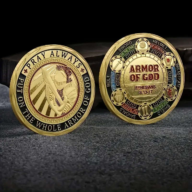 Armor of God Coin in a Plastic Coin Protector