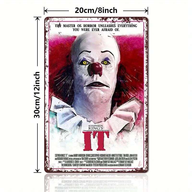 Horror Movie Tin Sign - Stephen King's It - 30cm x 20cm