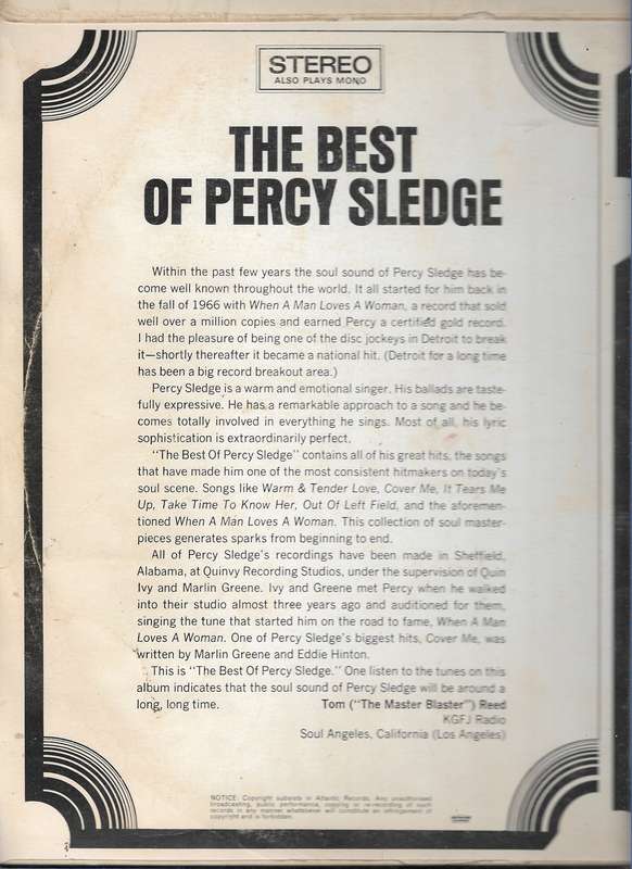 PERCY SLEDGE- THE BEST OF (LP VINYL)