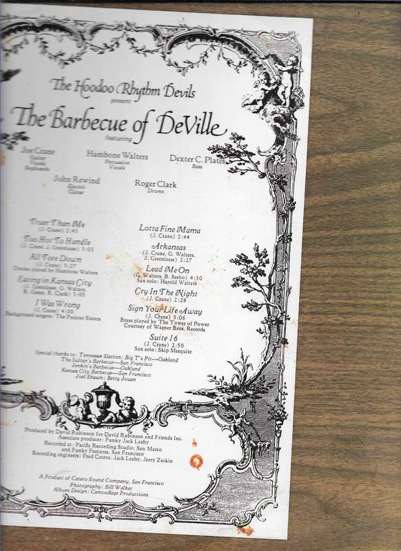 THE HOODOO RYTHM DEVILS- THE BARBECUE OF DEVILLE (LP RECORD)