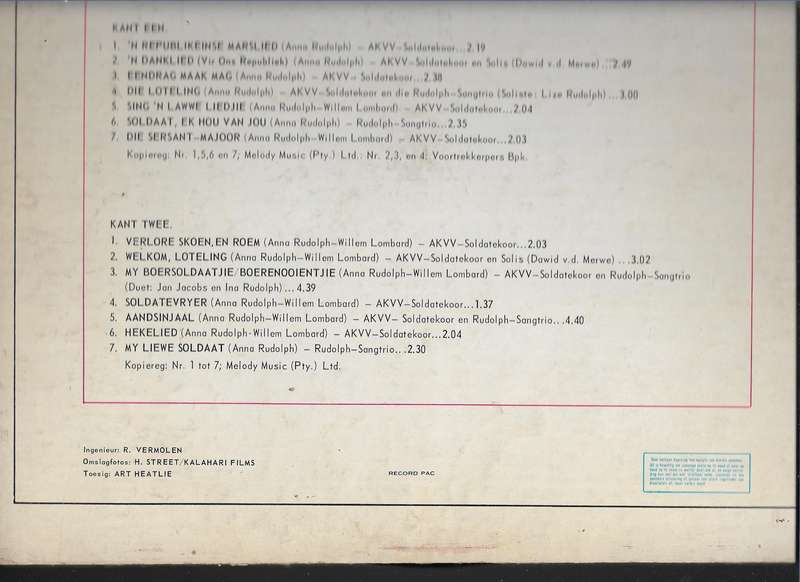 SALUUT!- NUWE SOLDATE- EN VADERLANDSE LIEDEREDIE AKVV SOLDATEKOOR (LP VINYL)