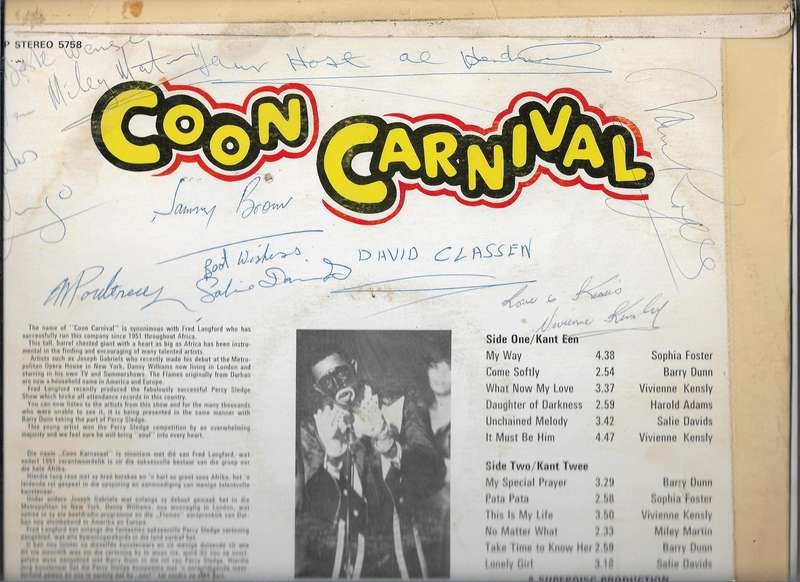 COON CARNIVAL- WITH THE GOLDEN CITY DIXIES (LP VINYL)  AUTOGRAPHED