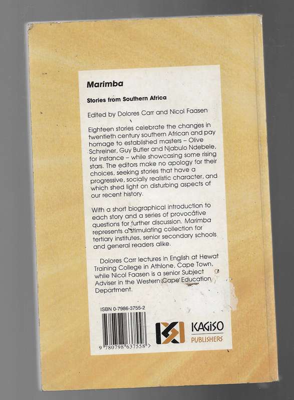 MARIMBA- STORIES FROM SOUTHERN AFRICA- DOLORES CARR AND NICOL FAASEN