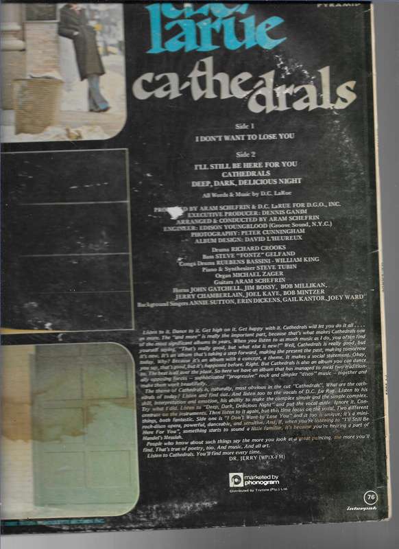D. C LARUE- CA THE DRALS (LP VINYL)
