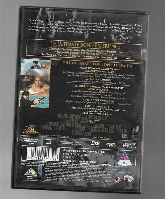 FROM RUSSIA WITH LOVE (DVD)