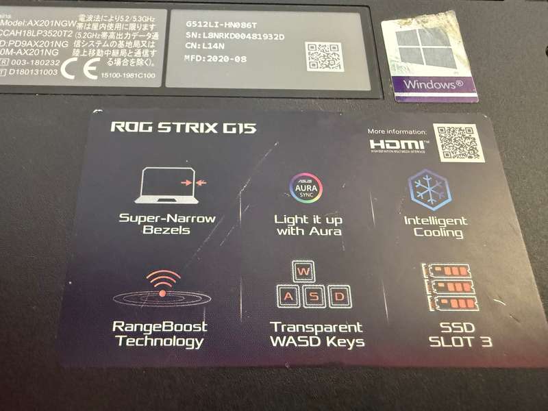 ASUS ROG Strix G512LI 15.6  144Hz, Intel Core i5-10300H, Nvidia GeForce GTX 1650Ti PLEASE READ!!!