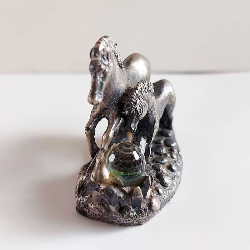 Vintage 80s pewter Unicorns of Freedom