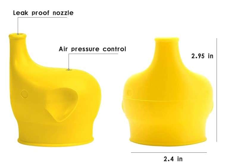 Elephant Silicone Sippy Cup Lids  2-Pack