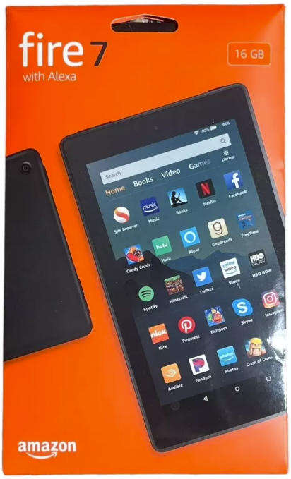 Amazon Fire 7 with Alexa 16GB Black 7" 9th Gen ( Used, very good condition with protective cover)