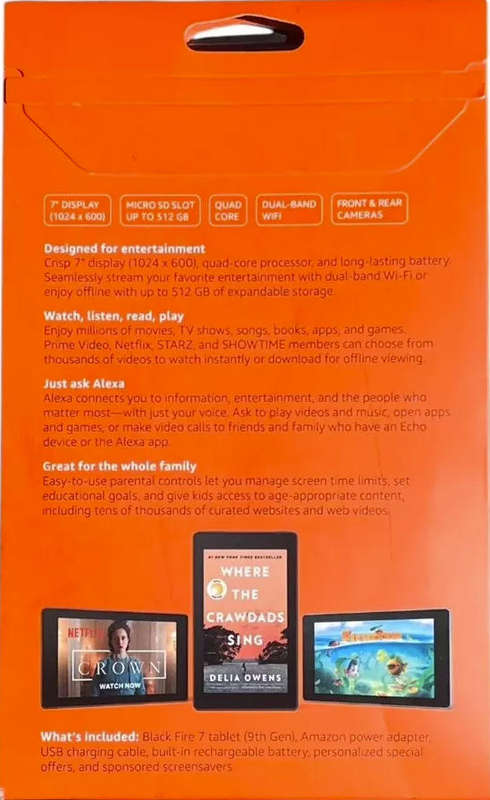 Amazon Fire 7 with Alexa 16GB Black 7" 9th Gen ( Used, very good condition with protective cover)