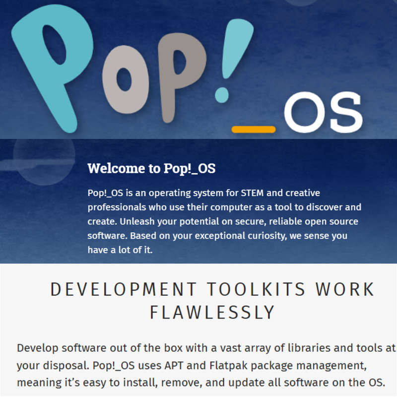Software Development with Pop!_OS (Live/Installable USB)
