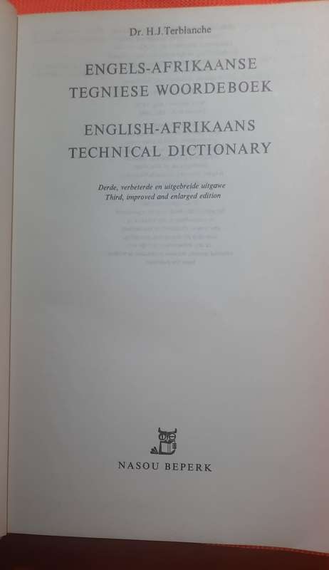 Engels - Afrikaans Tegniese Woordeboek