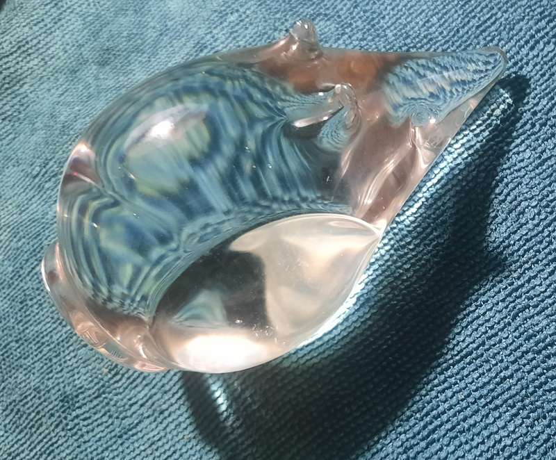 Paper Weight Glass Mouse  Length 11 cm x Hight 6  Width 6.5 cm Weight 445 Gram