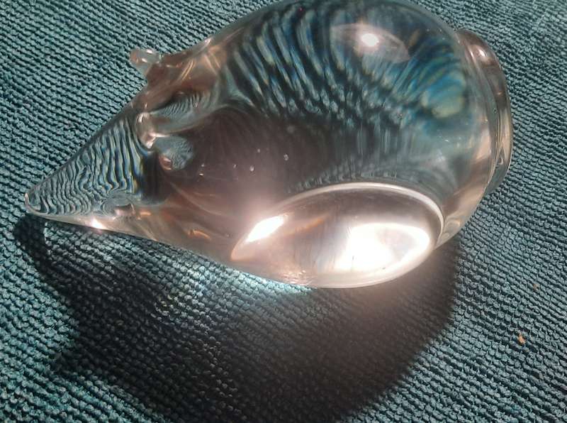 Paper Weight Glass Mouse  Length 11 cm x Hight 6  Width 6.5 cm Weight 445 Gram