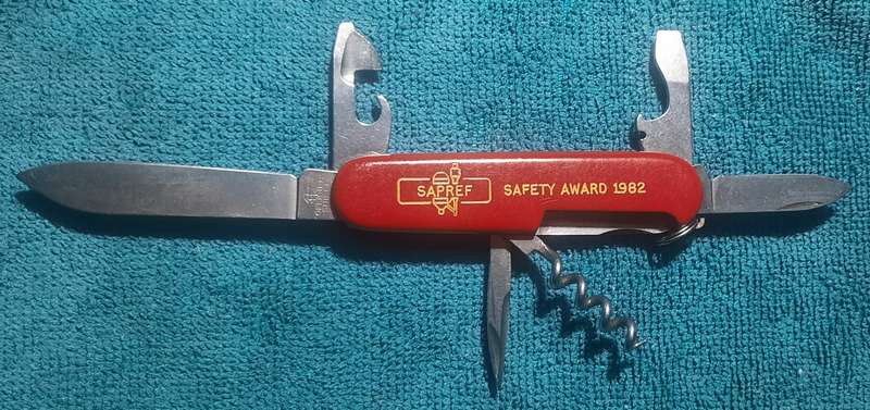 Victorinox Swiss Army Knife -  Spartan/Standard Older Spartan Red Scales with SAPREF SAFTY  on scale