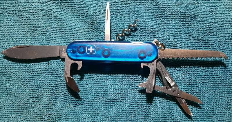 Swiss Army Knife .Wenger - Forrester Blue translucent scales Discontiued