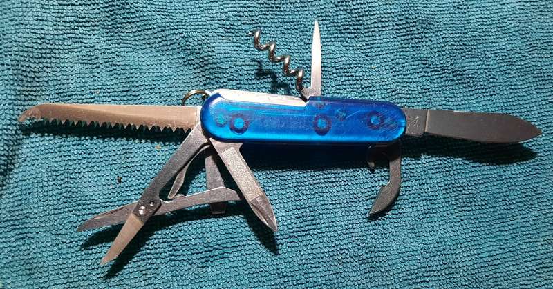 Swiss Army Knife .Wenger - Forrester Blue translucent scales Discontiued