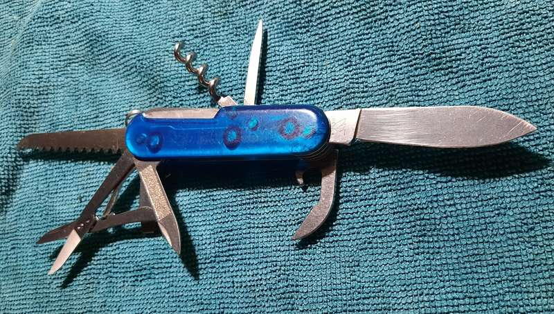 Swiss Army Knife .Wenger - Forrester Blue translucent scales Discontiued