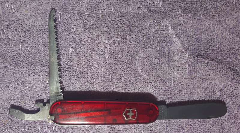 Victorinox Swiss Army Knife - My First Victorinox  Red Translucent  Scales condition as per pictures