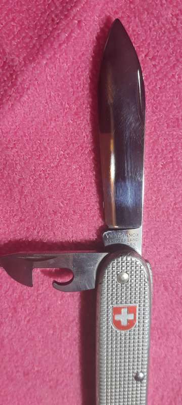 Swiss Army Knife Victorinox Soldier Alox Silver 93mm stamped 95 on Blade