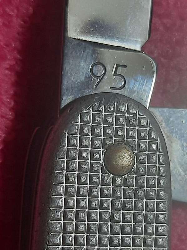 Swiss Army Knife Victorinox Soldier Alox Silver 93mm stamped 95 on Blade