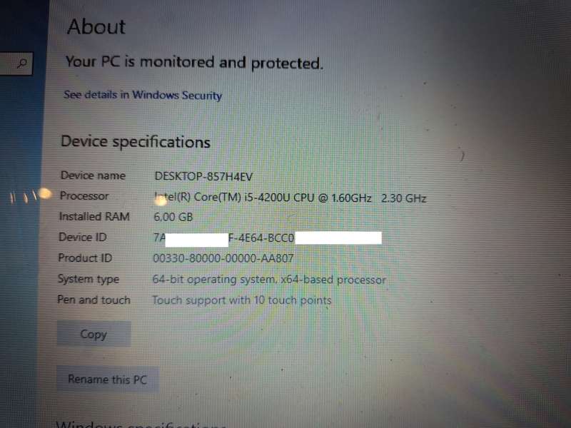 Toshiba P50T Touchscreen Laptop - 15-inch, i5, 6GB RAM, 240GB SSD