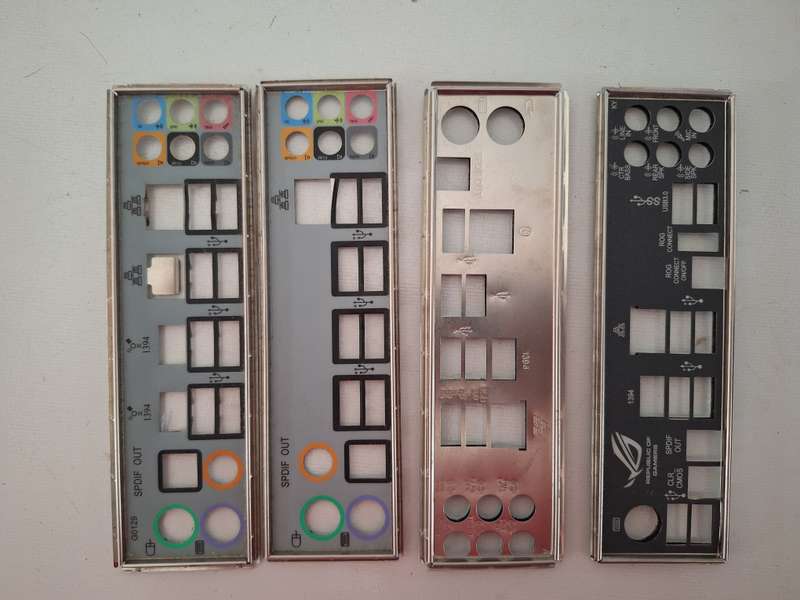 4x Motherboard back plate I/O shields