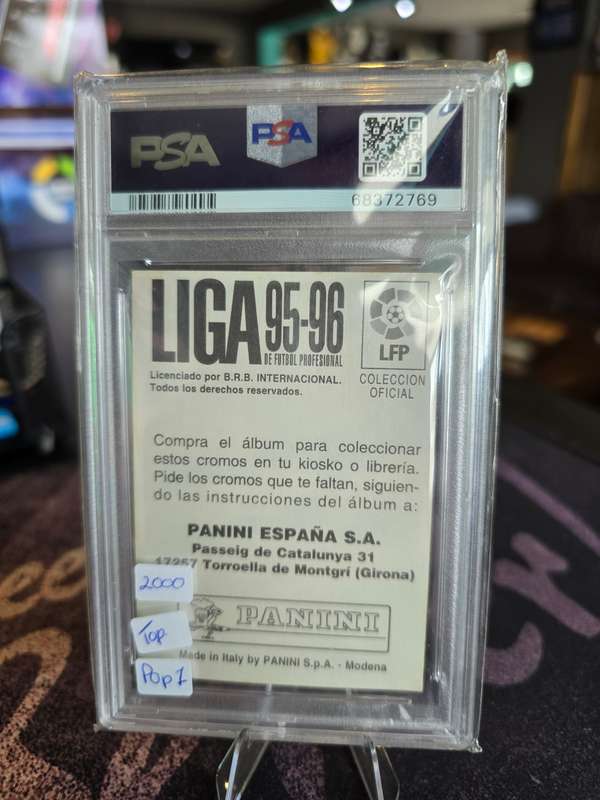 1995 - 1996 Panini Liga Barcelona Badge PSA NM 7 (POP 1) NONE HIGHER