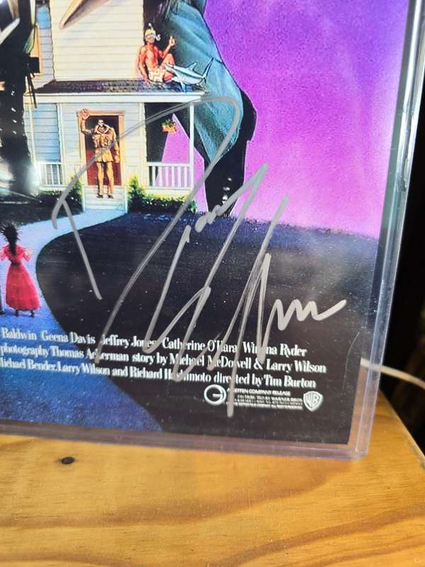 Signed Poster Beetlejuice 28cm x 44cm Movie Poster Signed by Geena Davis & Danny Elfman With COA