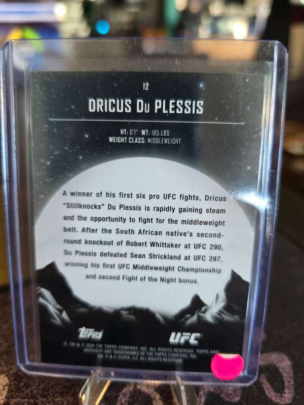 2024 Topps UFC Midnight - 23/25 - Dricus Du Plessis