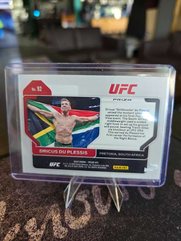2022 Panini Prizm UFC - Green Color Match Shorts - Dricus Du Plessis RC (Rookie Card)